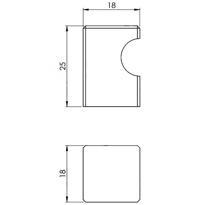 Carlisle Brass Contemporary 18mm Square Scoop Cabinet Knob
