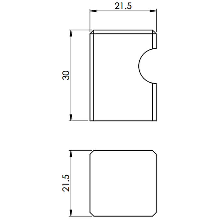 Carlisle Brass Contemporary Square Knob - 22mm