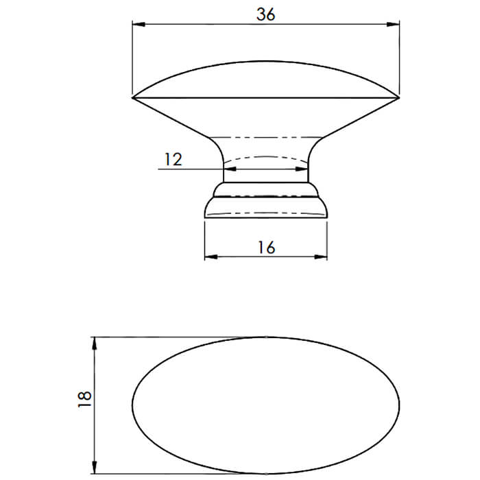 Carlisle Brass Satin Nickel Oval Knob with Tiered Stem