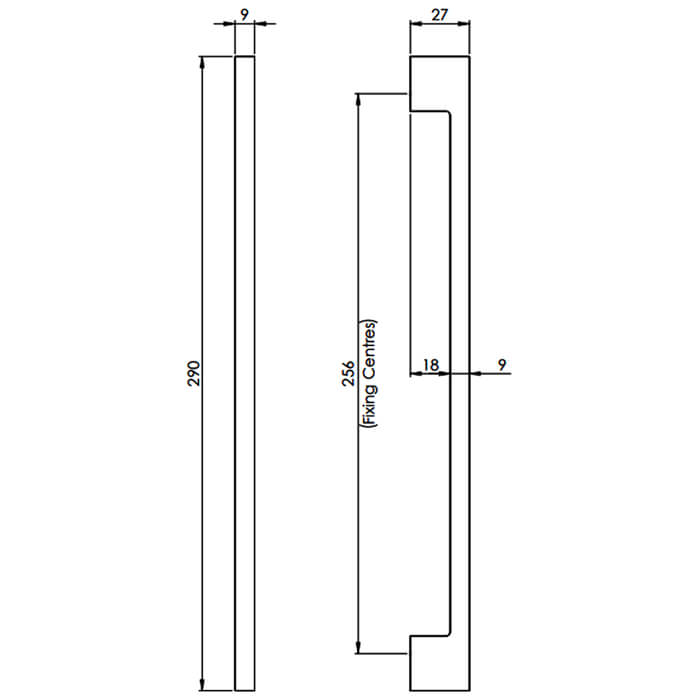 Carlisle Brass Slim D-Shape Pull Handle