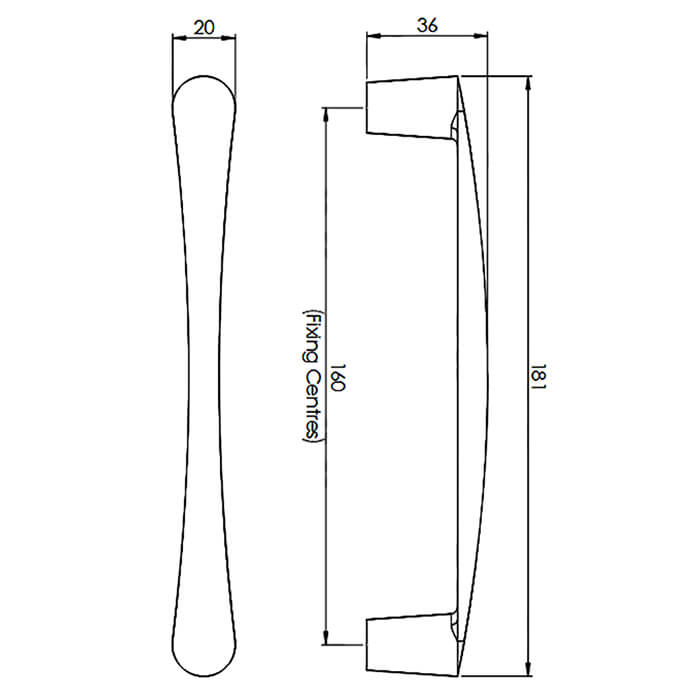 Carlisle Brass Venturi D-Shaped Curved Pull Handle