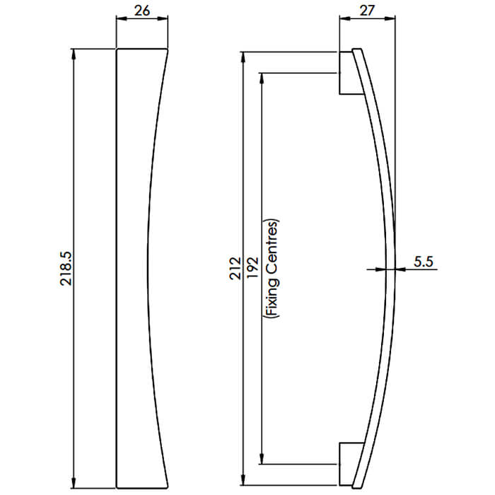 Carlisle Brass Valetta Contemporary Curved Bow Pull Handle - Satin Nickel
