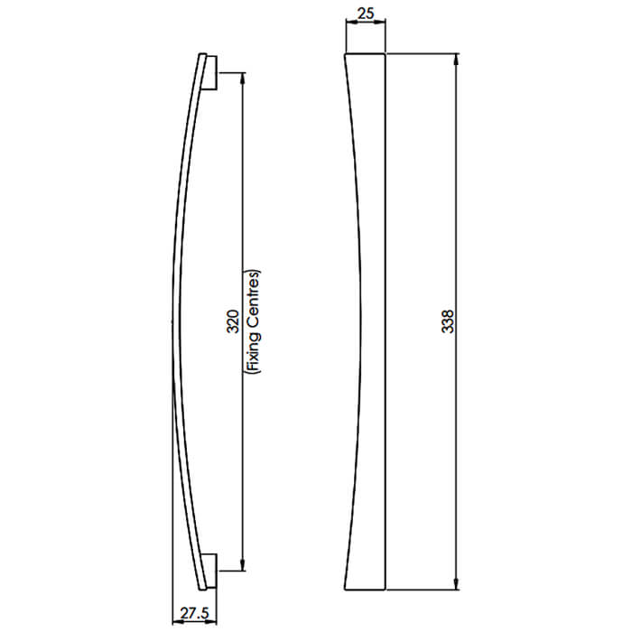 Carlisle Brass Valetta Contemporary Curved Bow Pull Handle - Satin Nickel
