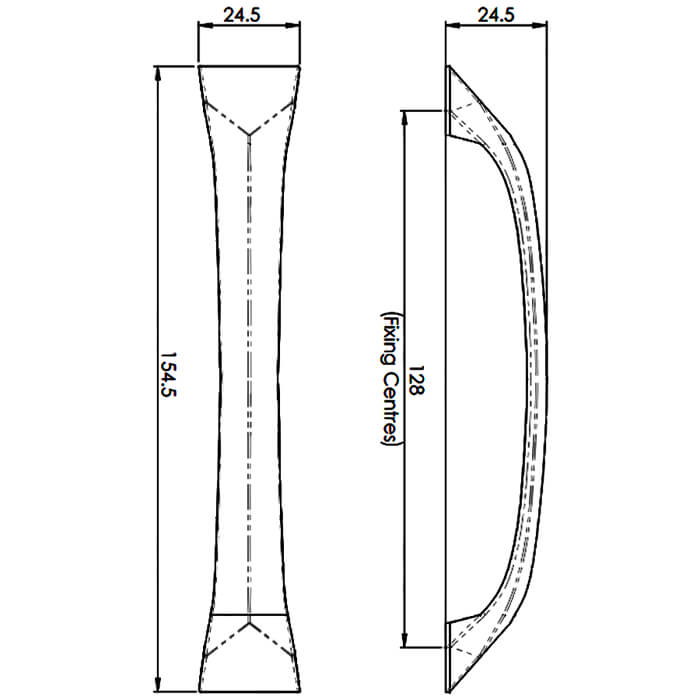 Carlisle Brass Solo Satin Nickel Chiselled End Curved Handle