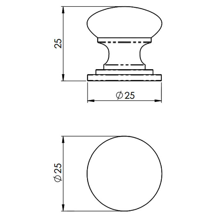 Carlisle Brass Victorian 25mm Cupboard Knob