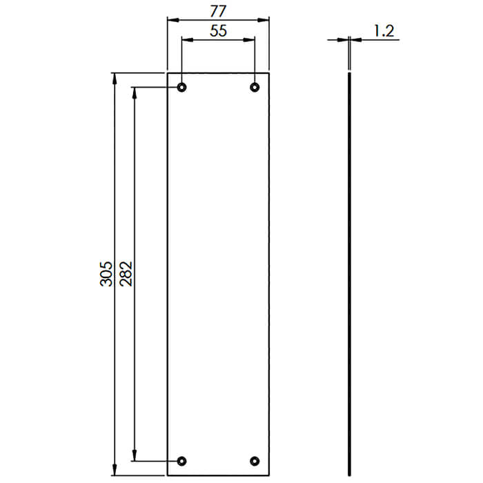 Carlisle Brass Finger Plate Flat Sheet - Polished Brass