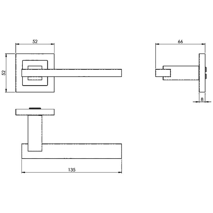 Carlisle Brass Eurospec Square Bar Lever on Concealed Fix Rose