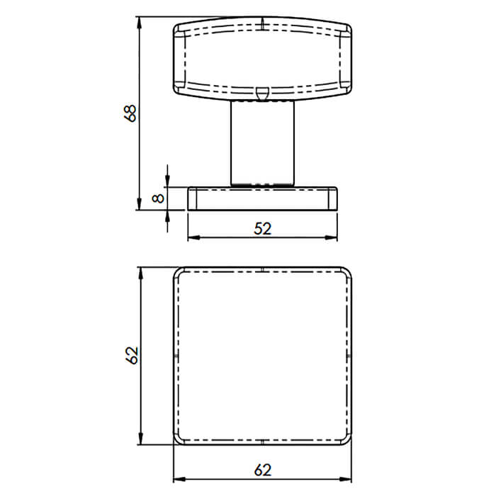 Carlisle Brass Satin Stainless Steel Square Door Knob
