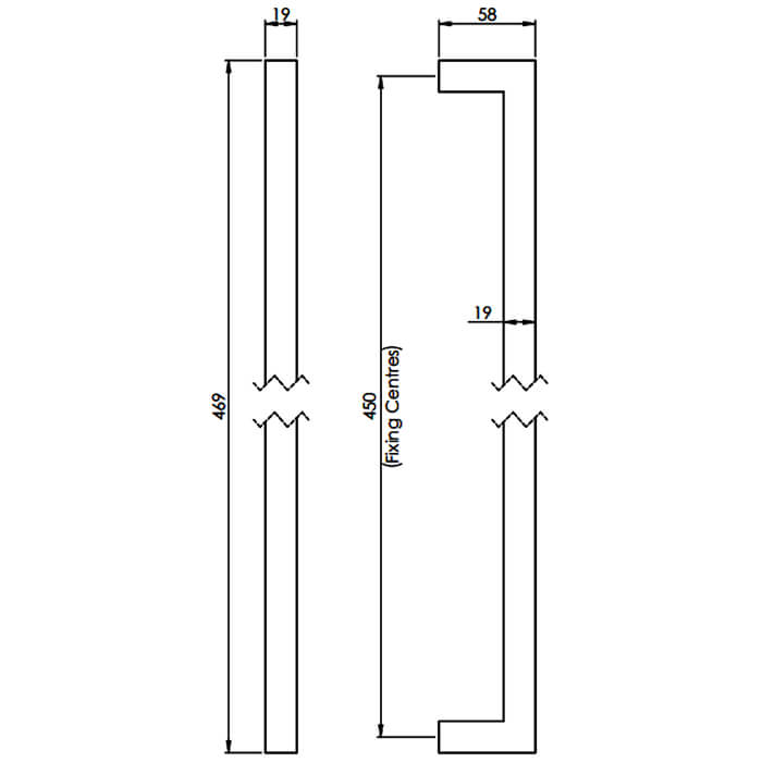 Carlisle Brass Eurospec Matt Black Square Pull Handle