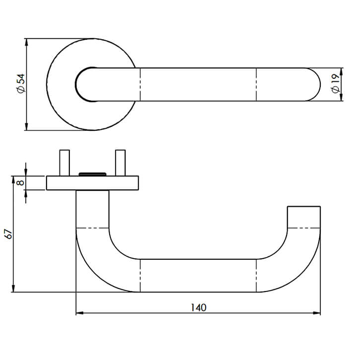 Carlisle Brass Eurospec 19mm Stainless Steel Safety Lever Handle on Round Rose