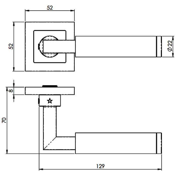 Carlisle Brass Eurospec Fagus Modern Mitred Lever on Concealed Square Rose