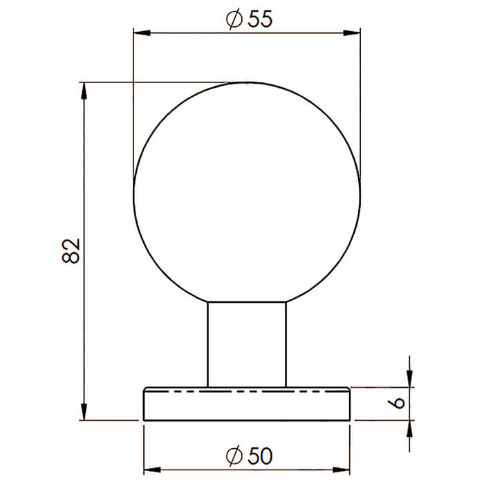 Carlisle Brass Eurospec Stainless Steel Round Ball Mortice Knob