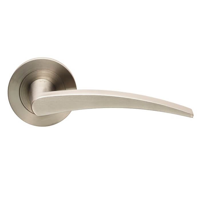 Carlisle Brass Eurospec Steelworx Volantes Arched Lever on Slim Round Rose