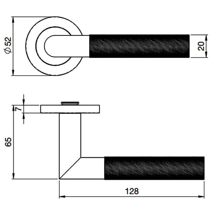 Carlisle Brass Crown Knurled Lever Door Handle