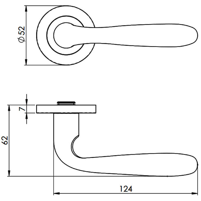 Carlisle Brass Eurospec Steelworx Peninsula Torpedo-Shaped Lever Handle on Round Rose
