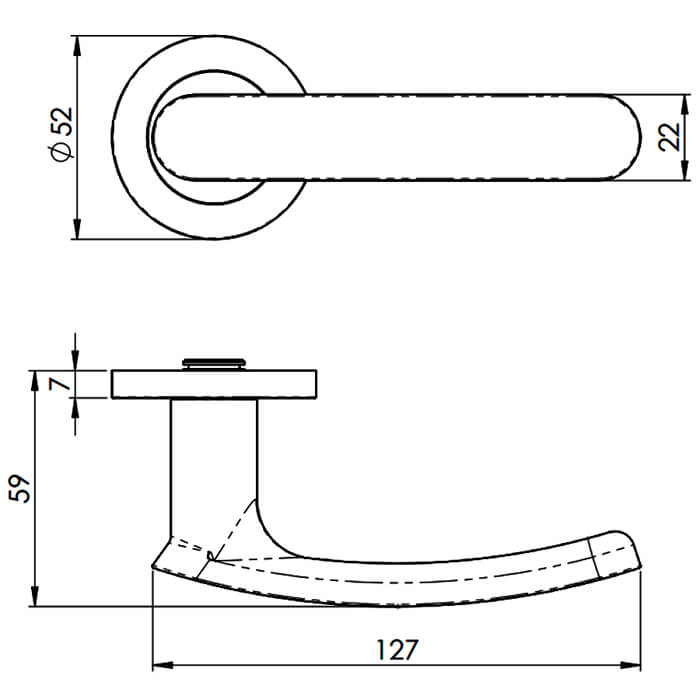 Carlisle Brass Eurospec Steelworx Berlino Curved Bold-Face Lever with Rounded Ends