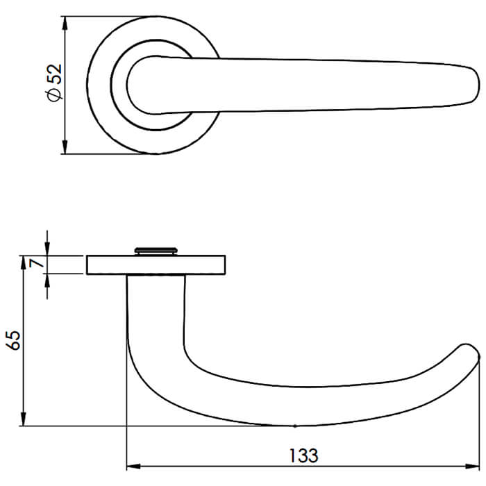 Carlisle Brass Eurospec Steelworx Luenza Slender Curved-End Lever on Concealed Rose