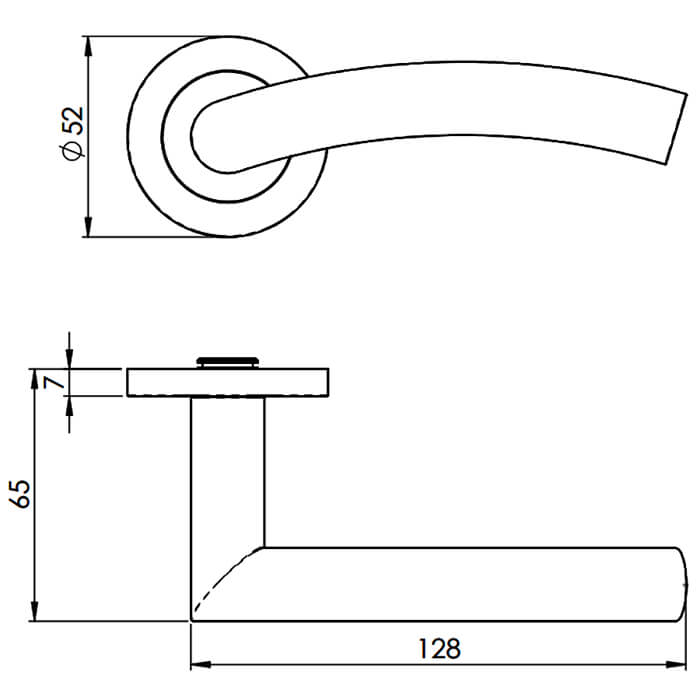 Carlisle Brass Eurospec Steelworx Dresda Round Bar Curved Lever on Rose