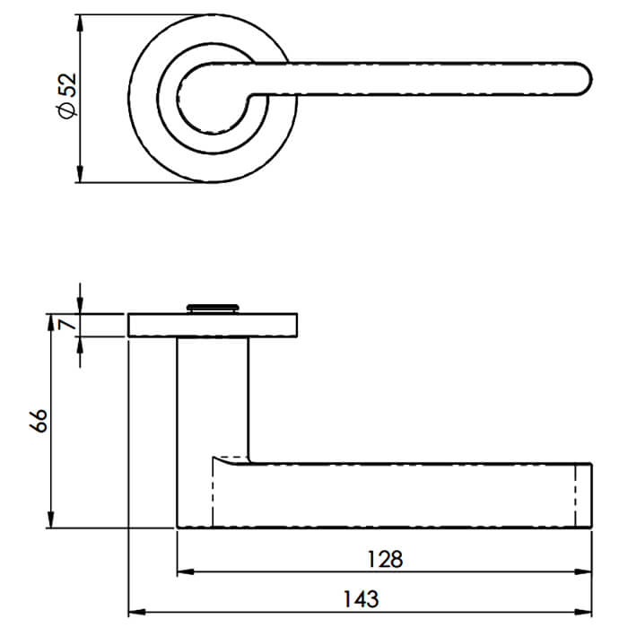 Carlisle Brass Eurospec Steelworx Lubecca Straight Flat Bar Lever with Rounded End