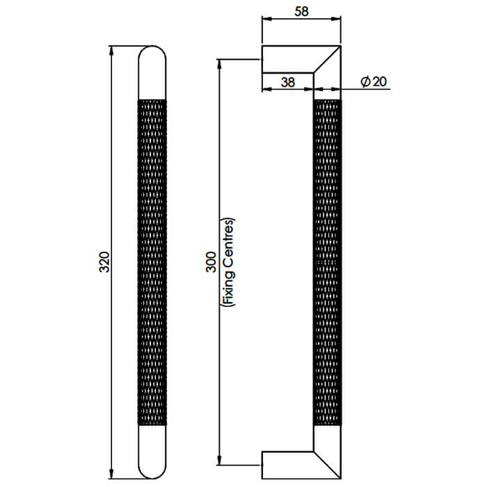 Carlisle Brass Eurospec Mitred Knurled Pull Handle