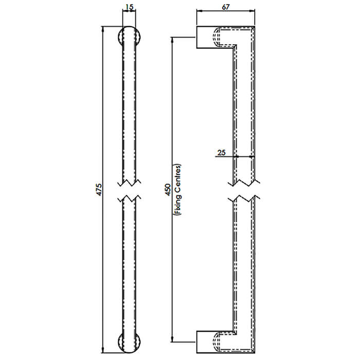 Carlisle Brass Carlton Stainless Steel D-Style Pull Handle