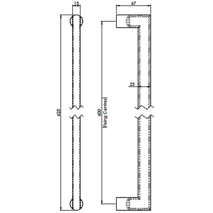 Carlisle Brass Carlton Stainless Steel D-Style Pull Handle