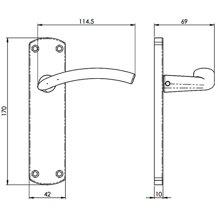 Carlisle Brass Serozzetta Tres Lever with Latch on Backplate