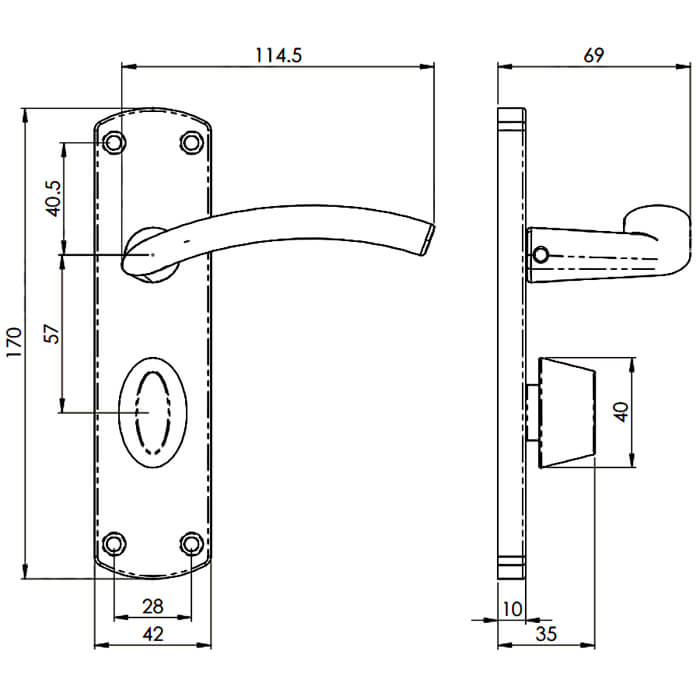 Carlisle Brass Serozzetta Tres Lever with Privacy Lock on Backplate