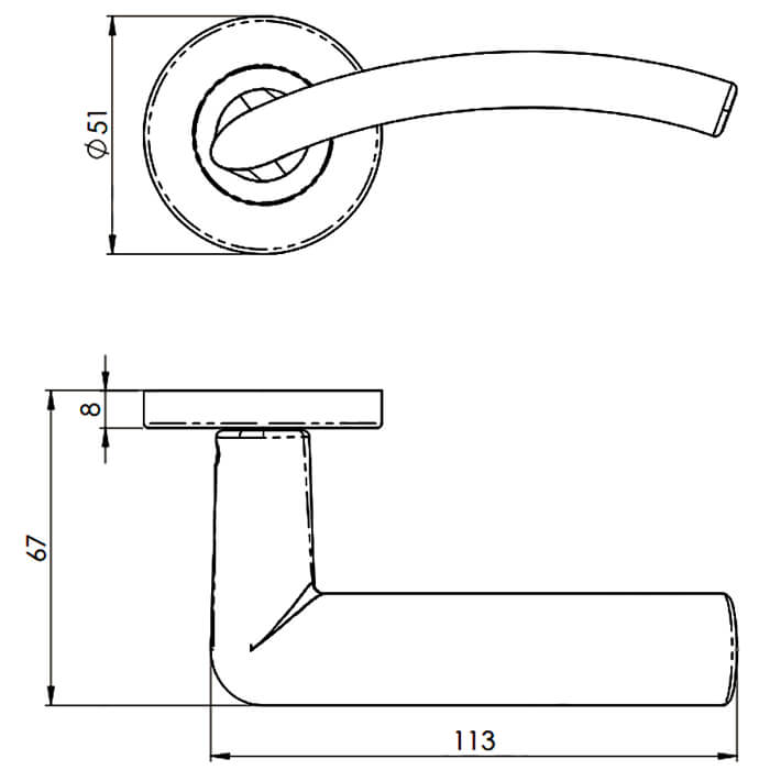 Carlisle Brass Serozzetta Tres Sleek Designer Lever on Round Rose