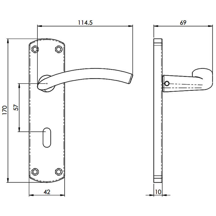 Carlisle Brass Serozzetta Tres Lever with Lock Profile on Backplate