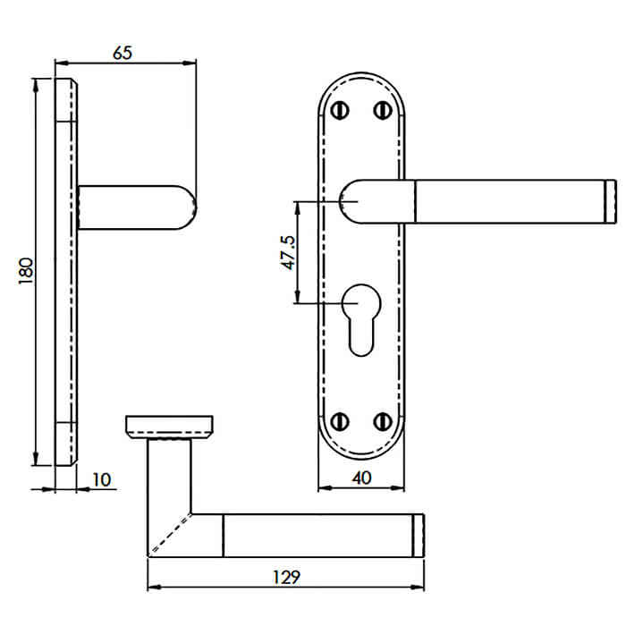 Carlisle Brass Serozzetta Scope Lever Handle with Euro Profile on Backplate