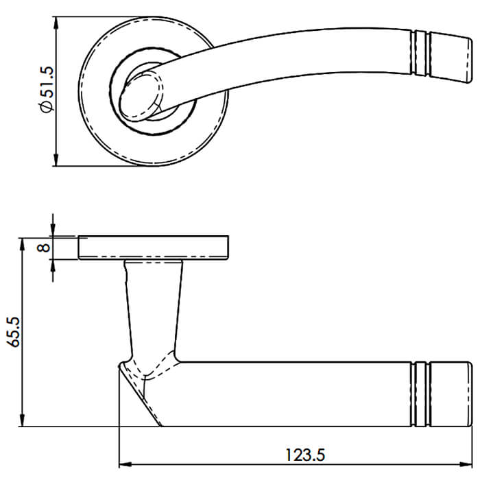 Carlisle Brass Serozzetta Cuarenta Lever with Ring Detail on Round Rose