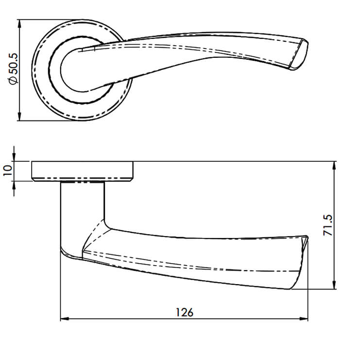 Carlisle Brass Serozzetta Breeze Modern Lever on Round Rose with Angular Twist