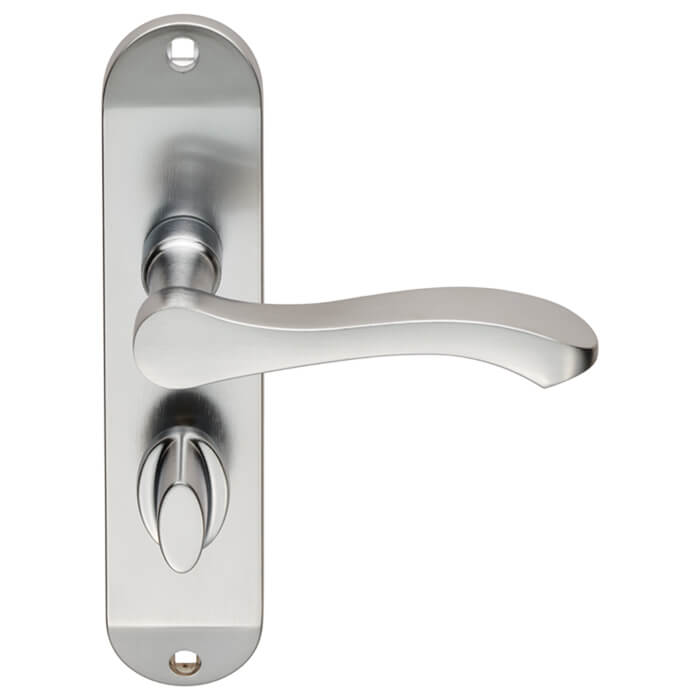 Carlisle Brass Serozzetta Geometric Lever with Privacy Lock on Backplate