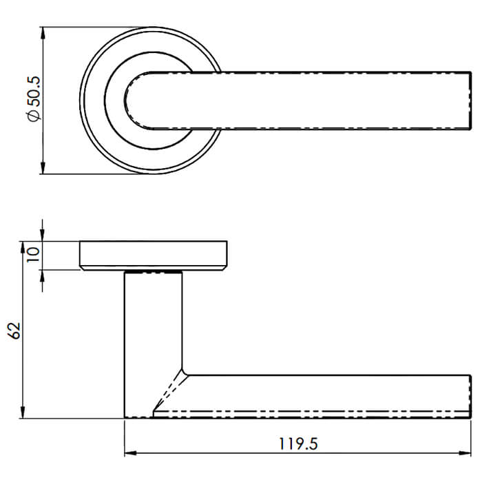 Carlisle Brass Serozzetta Edge Heavy-Duty Rectangular Lever on Round Rose