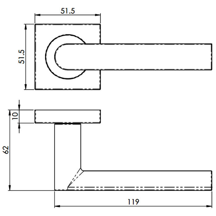 Carlisle Brass Serozzetta Edge Lever on Square Rose