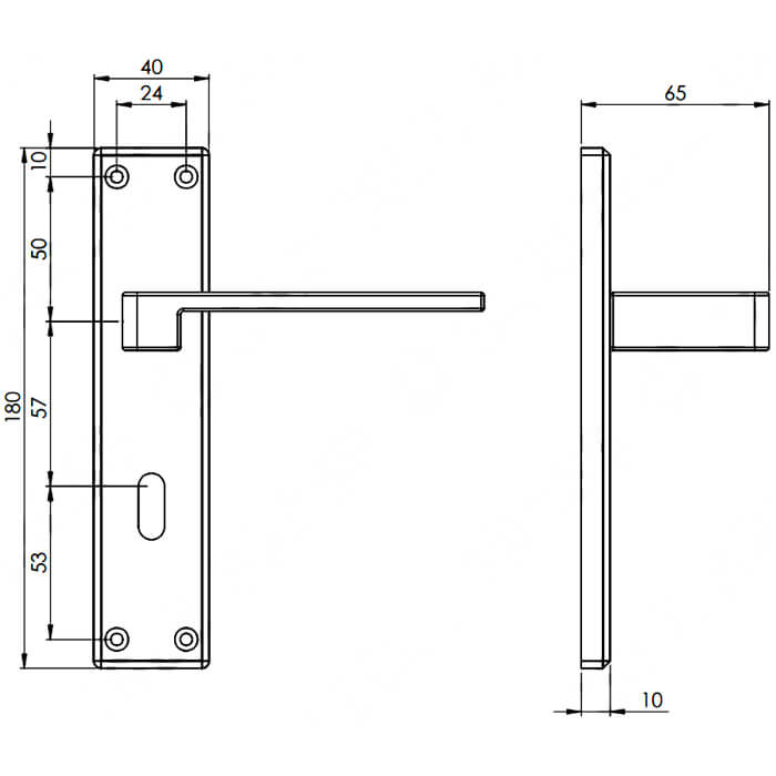 Carlisle Brass Serozzetta Equi Square Lever with Lock Profile on Backplate