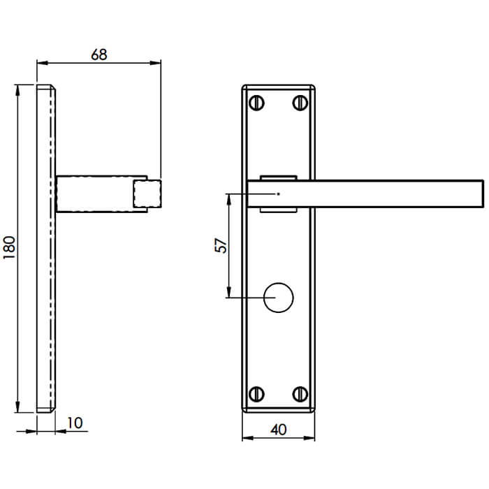 Carlisle Brass Serozzetta Stratus Straight Lever with Privacy Lock on Backplate