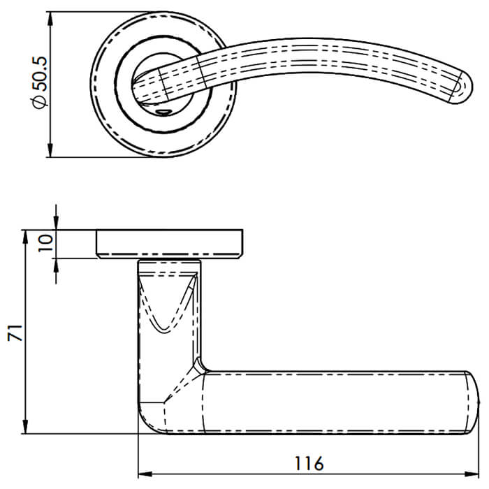 Carlisle Brass Serozzetta Contemporary Curved Lever on Round Rose