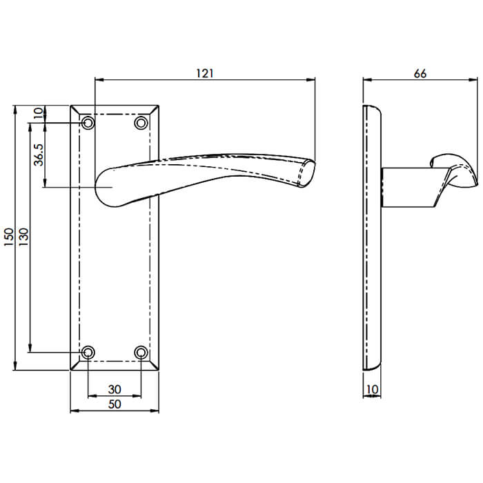 Carlisle Brass Serozzetta Venti Twist Lever Handle on Latch Backplate
