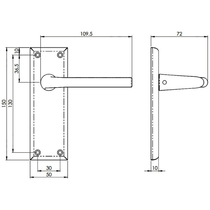 Carlisle Brass Serozzetta Dieci Straight Lever on Latch Backplate