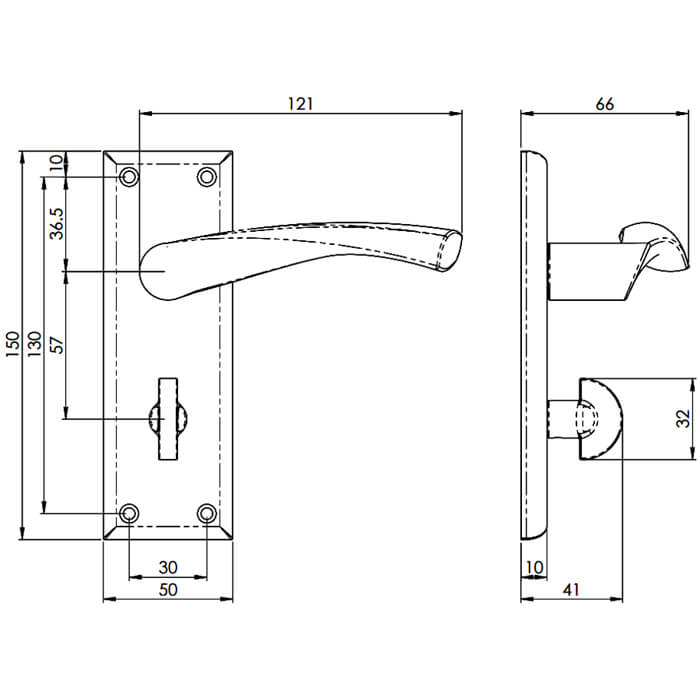 Carlisle Brass Serozzetta Venti Twist Bathroom Door Handle with Privacy Lock
