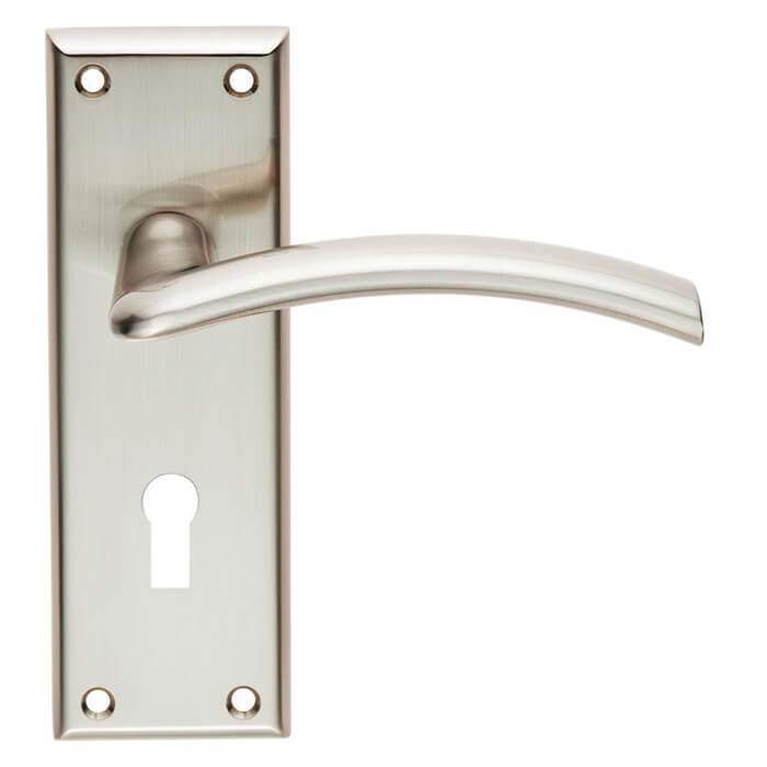 Carlisle Brass Serozzetta Trenta Arched Lever with Lock Profile on Backplate