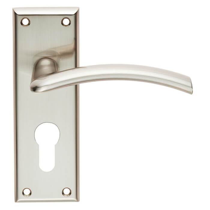 Carlisle Brass Serozzetta Trenta Arched Lever with Euro Profile on Backplate