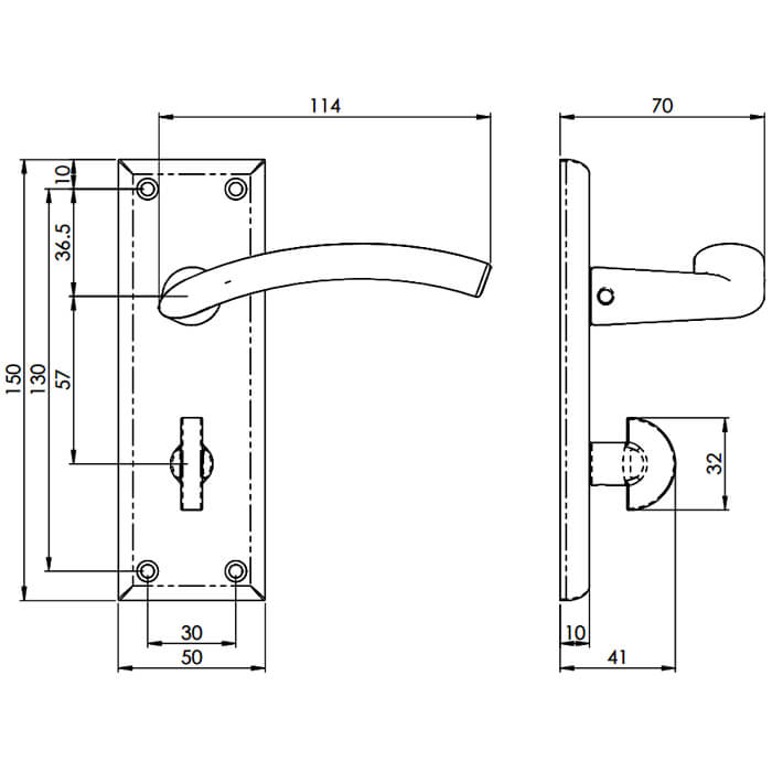 Carlisle Brass Serozzetta Trenta Bathroom Lever Handle with Privacy Lock