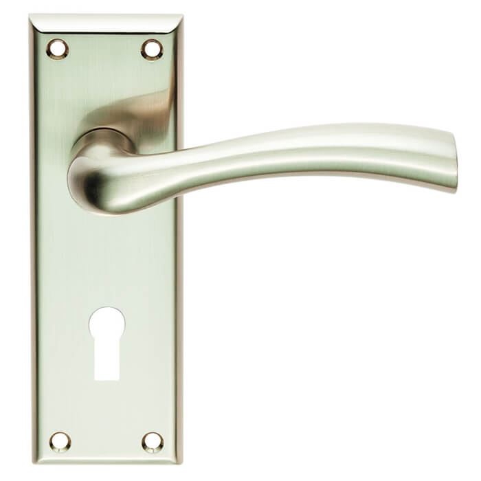 Carlisle Brass Serozzetta Cinquanta Curved Lever with Lock Profile on Backplate