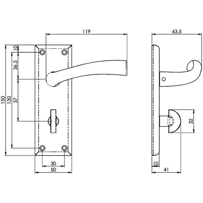 Carlisle Brass Serozzetta Cinquanta Bathroom Lever Handle with Privacy Lock