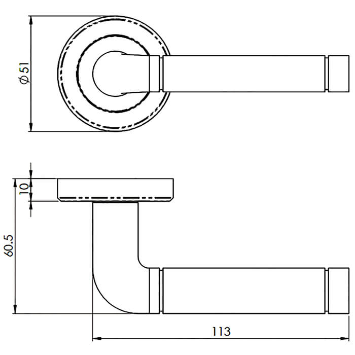 Carlisle Brass Serozzetta Quaranta Lever Handle on Round Rose