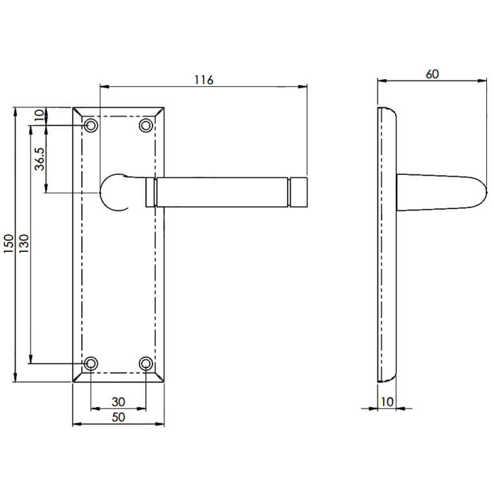 Carlisle Brass Serozzetta Quaranta Dual Finish Lever on Latch Backplate