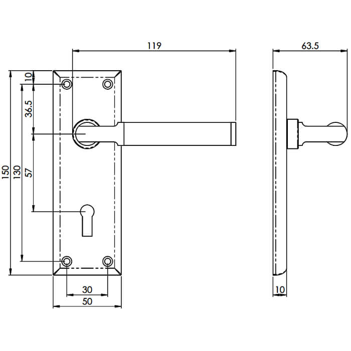 Carlisle Brass Serozzetta Sessanta Lever Handle on Backplate - Dual Finish